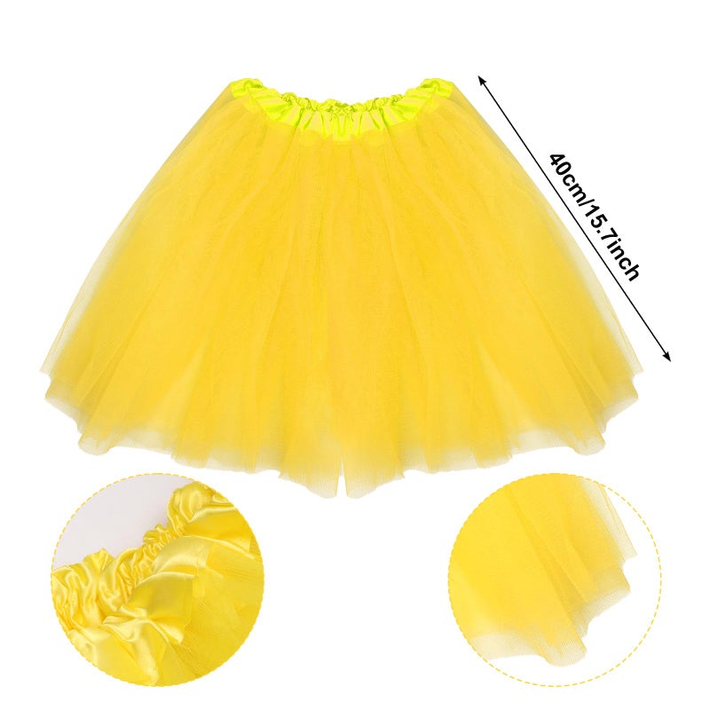 Fumwase 4 Pieces Chicken Animal Costume Chick Headband Bowtie Tail Tutus Set for Halloween Dress Up Cosplay Party (Yellow) - Image 4